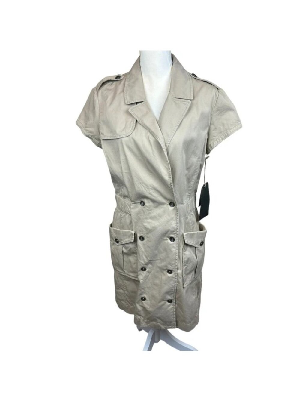 Rag & Bone Alvey trench dress, size 12, double breasted, wrap style, made in USA